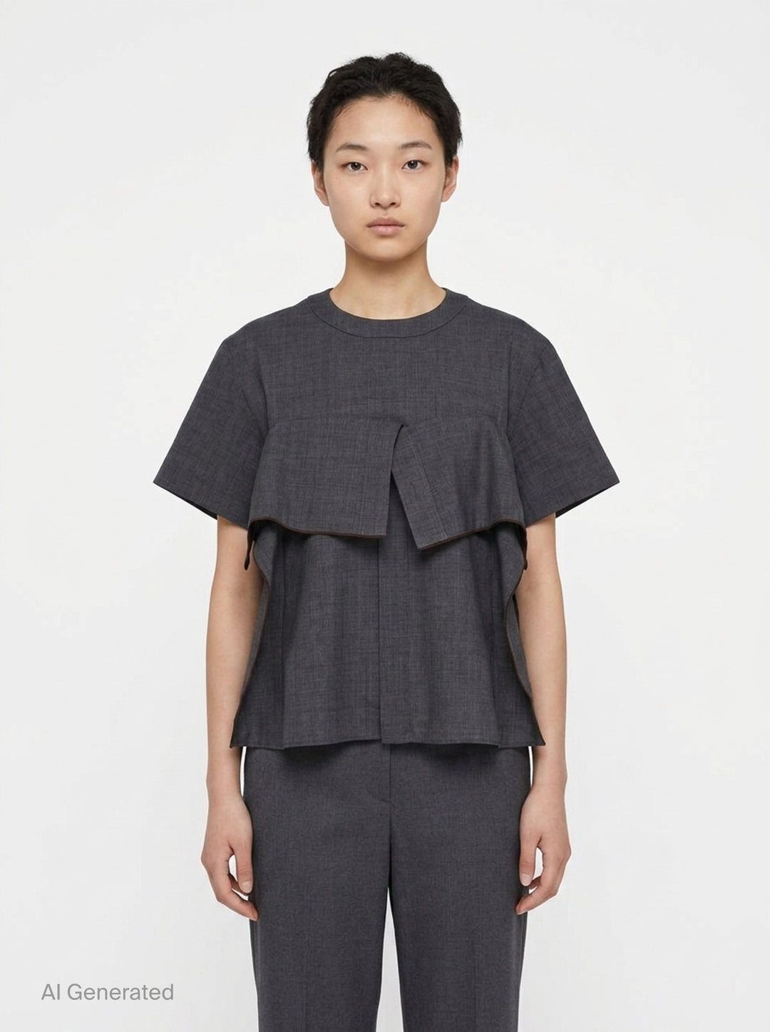 Suiting Short Sleeve Pullover | sacai | Club21 - front