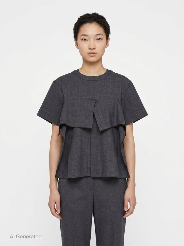 Suiting Short Sleeve Pullover | sacai | Club21 - front