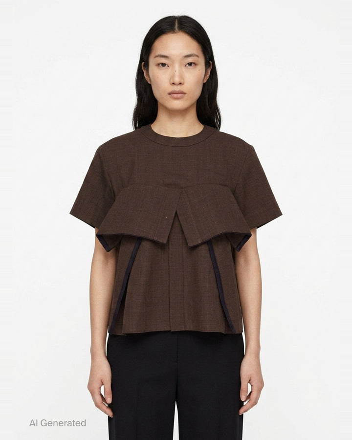 Suiting Short Sleeve Pullover | sacai | Club21 - front