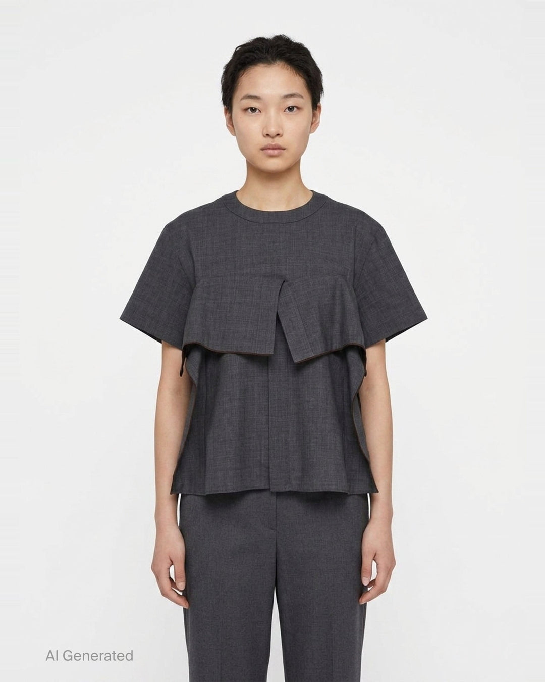 Suiting Short Sleeve Pullover | sacai | Club21 - front