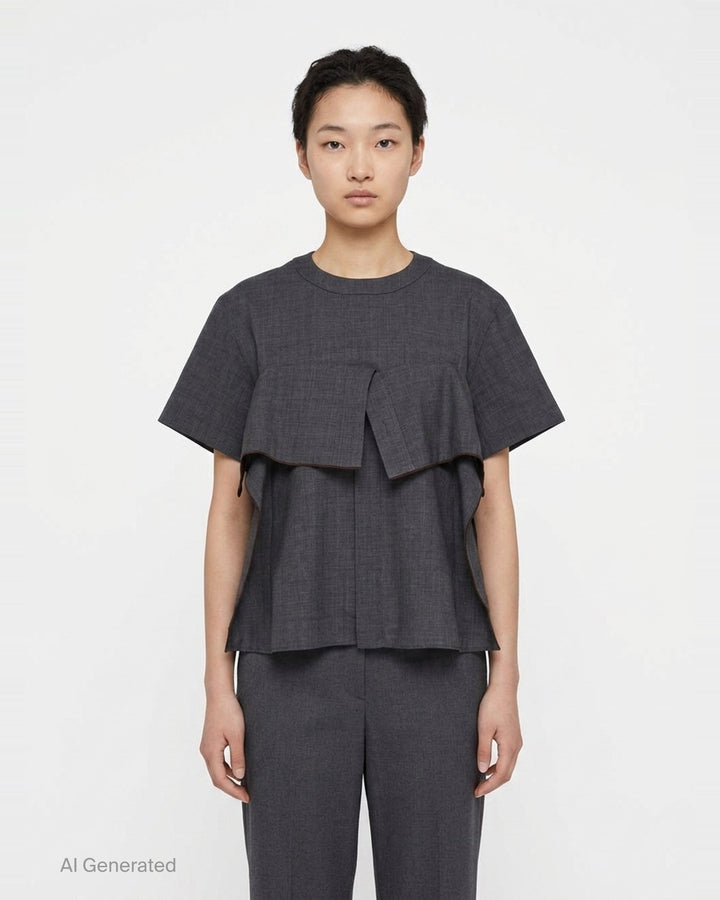 Suiting Short Sleeve Pullover | sacai | Club21 - front