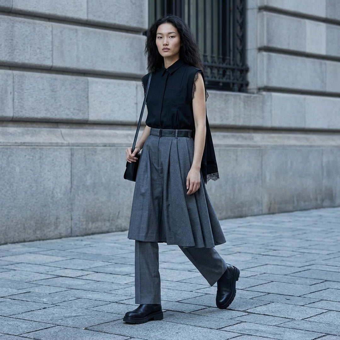 Suiting Skirt-Overlay Pants | sacai | Club21 - lifestyle
