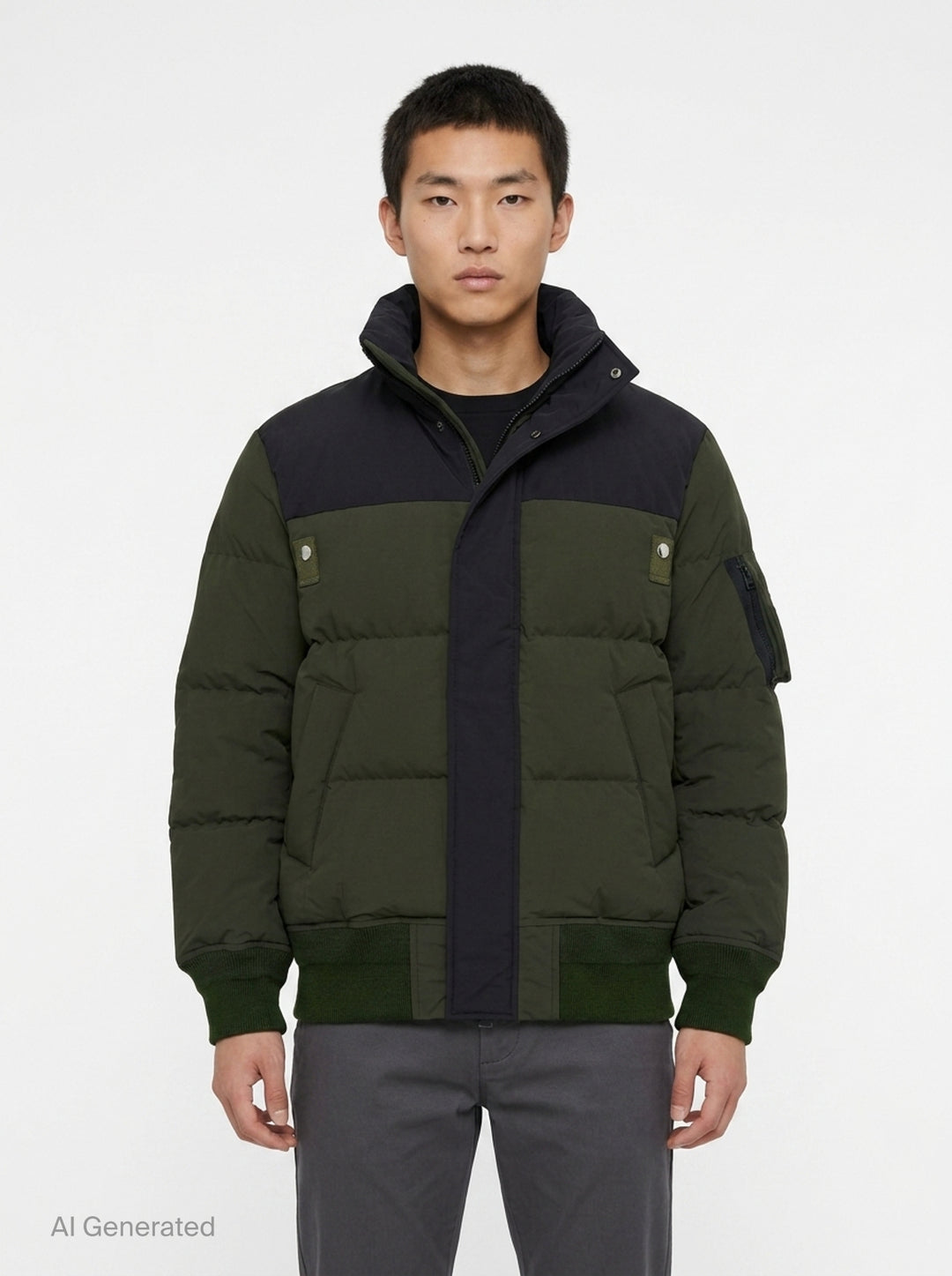 Two-Tone Puffer Blouson Jacket | sacai | Club21 - front