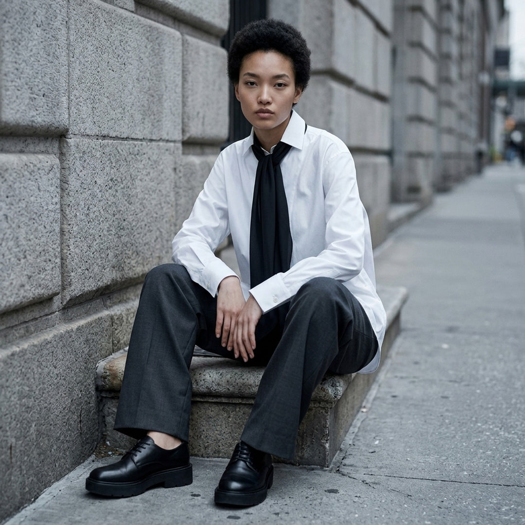 White Poplin Scarf Shirt | sacai | Club21 - lifestyle