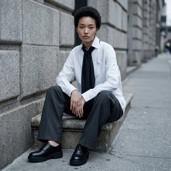 White Poplin Scarf Shirt | sacai | Club21 - lifestyle