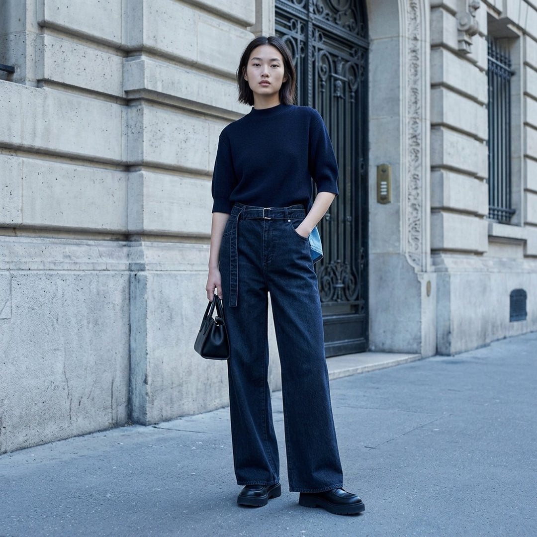 Wide Leg Belted Denim Pants | sacai | Club21 - lifestyle