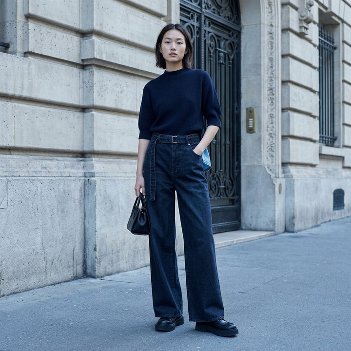 Wide Leg Belted Denim Pants | sacai | Club21 - lifestyle