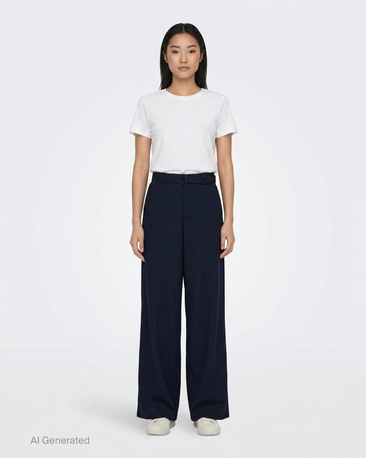 Wide Leg Belted Suiting Pants | sacai | Club21 - front