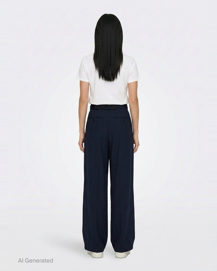 Wide Leg Belted Suiting Pants | sacai | Club21 - back