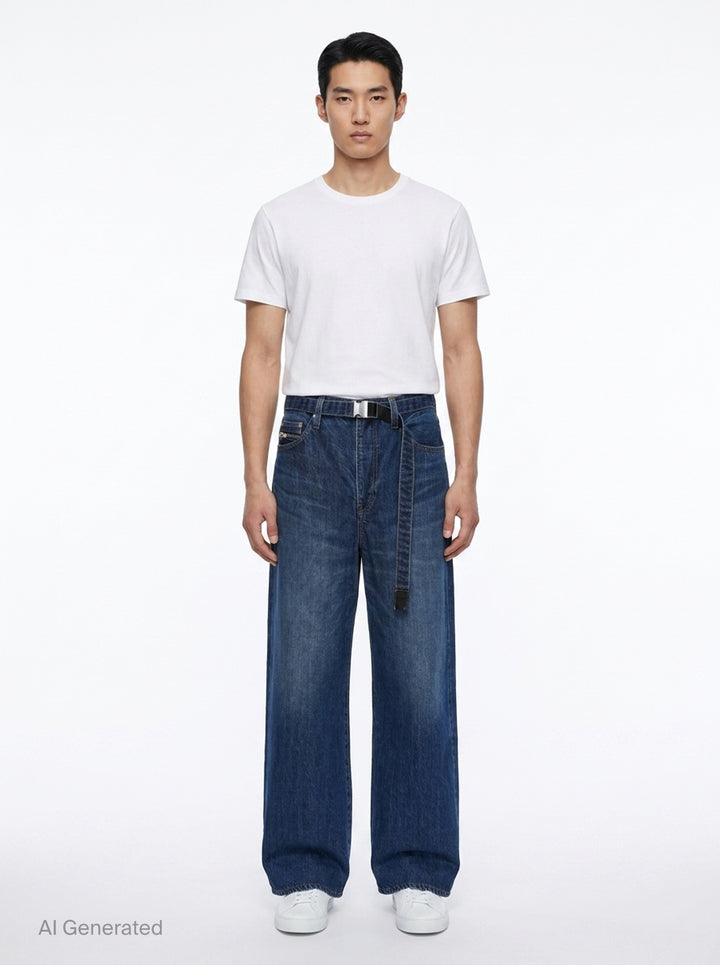 Wide Leg Denim Pants | sacai | Club21 - front