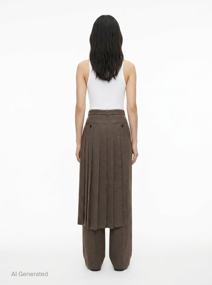 Wool Flannel Layered Pants | sacai | Club21 - back