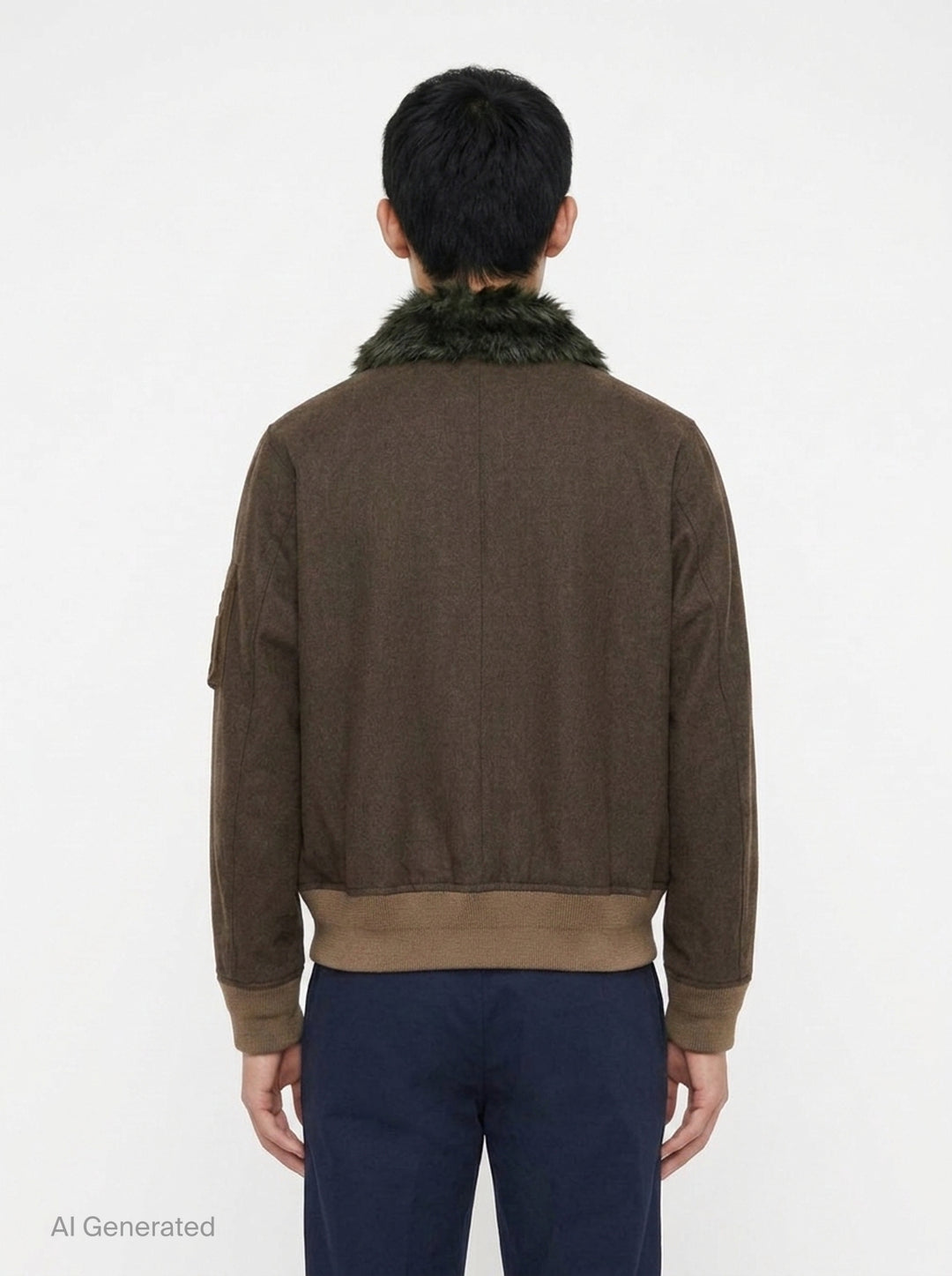 Wool Melton Fur Collar Blouson | sacai | Club21 - back