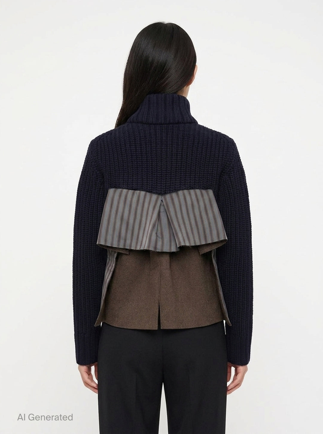 Wool Melton Knit Blouson | sacai | Club21 - back