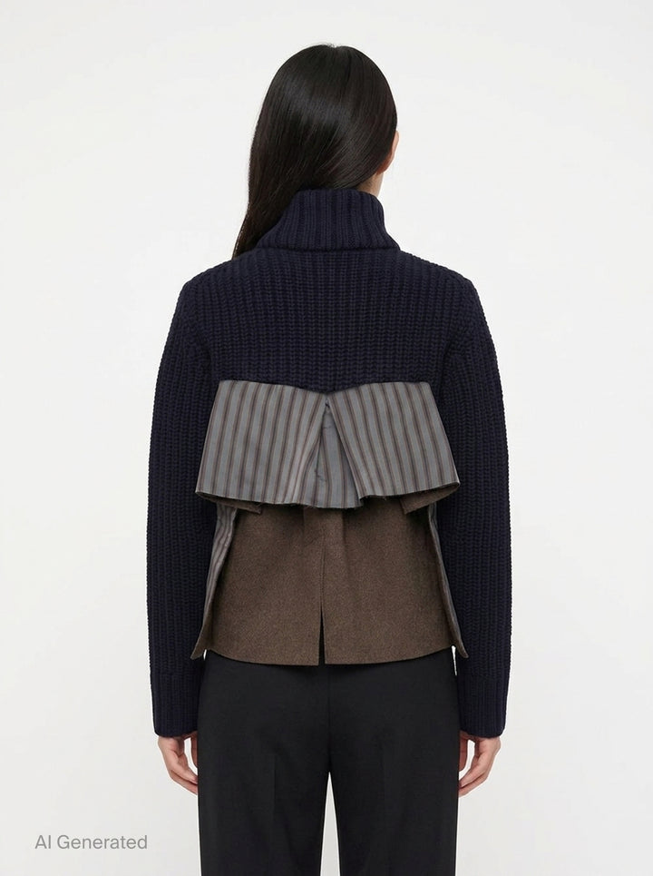 Wool Melton Knit Blouson | sacai | Club21 - back