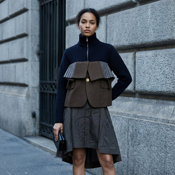 Wool Melton Knit Blouson | sacai | Club21 - lifestyle