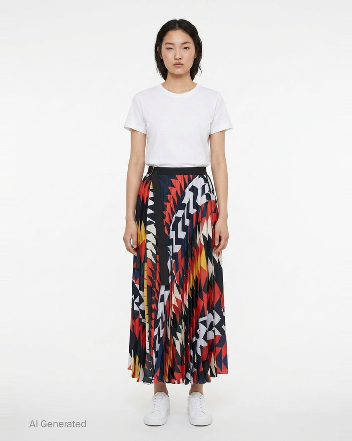 x A.P.C. Quilts Pleated Skirt | sacai | Club21 - front