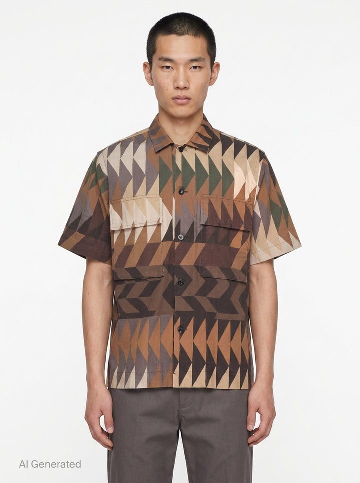 x A.P.C. Quilts Short Sleeve Shirt | sacai | Club21 - front