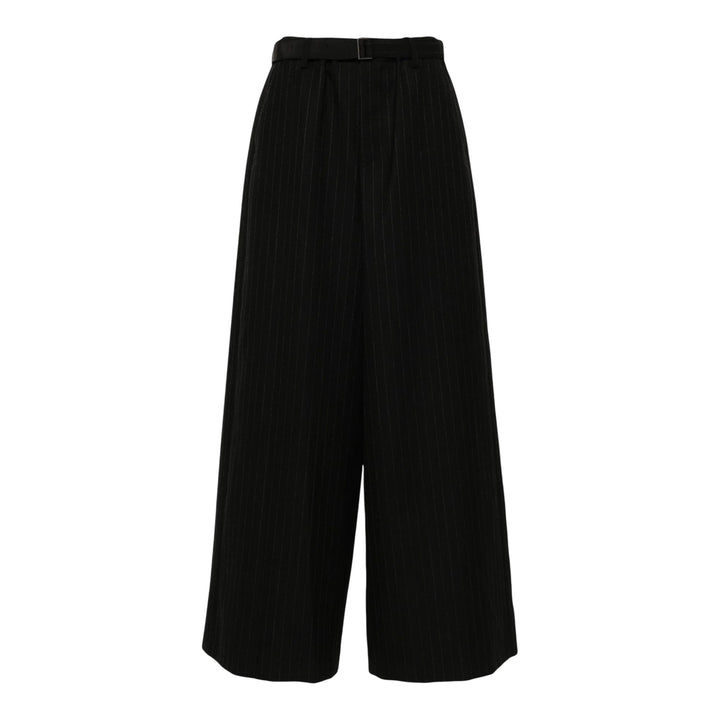 Club21 - sacai - Chalk Stripe Pants Elastic Waist - PANTS - Black