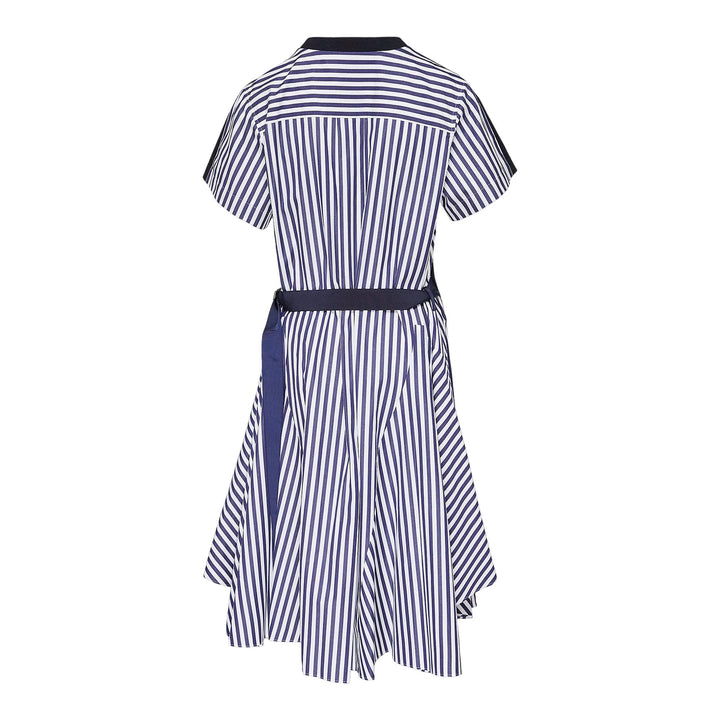Club21 - sacai - Cotton Poplin X Cotton Jersey Dress - WOVEN DRESSES - Navy
