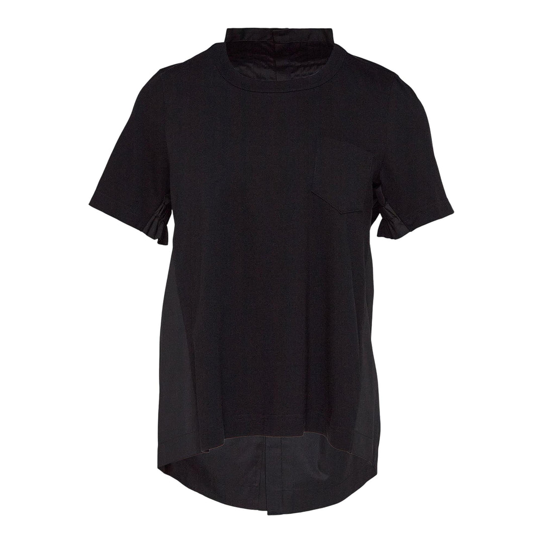 Club21 - sacai - Cotton Poplin X Cotton Jersey Tee - TEES - Black