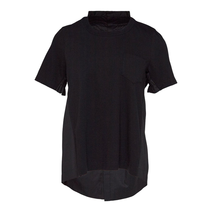 Club21 - sacai - Cotton Poplin X Cotton Jersey Tee - TEES - Black