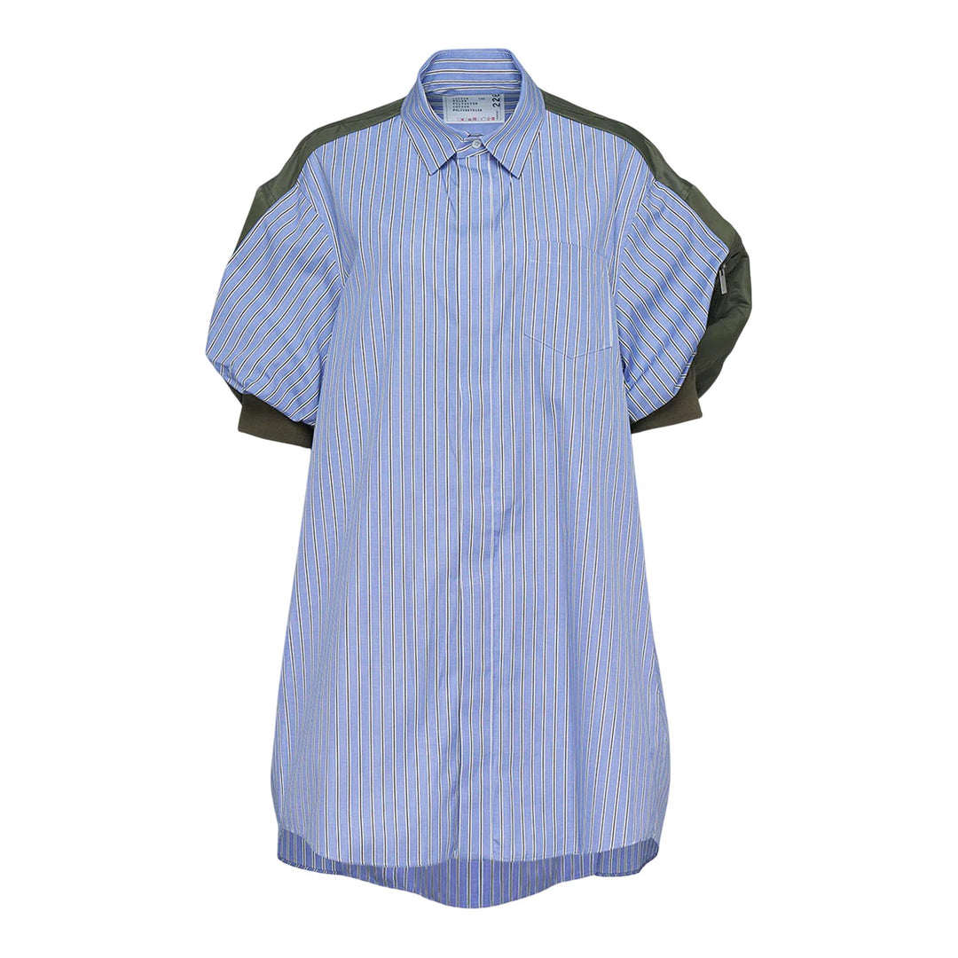 Club21 - sacai - Cotton Poplin X Nylon Twill Dress - WOVEN DRESSES - Light Blue