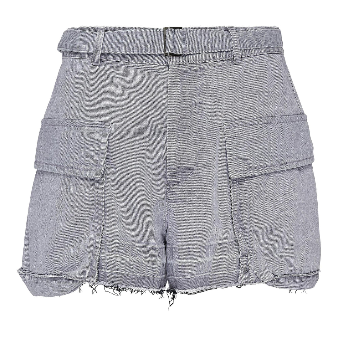 Club21 - sacai - Denim Shorts - SHORTS - Grey