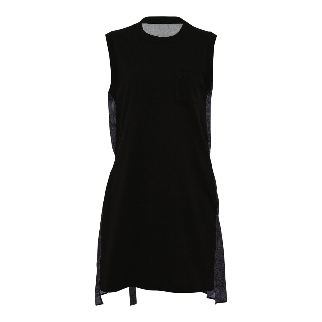 Club21 - sacai - Denim X Cotton Jersey Dress - WOVEN DRESSES - Black