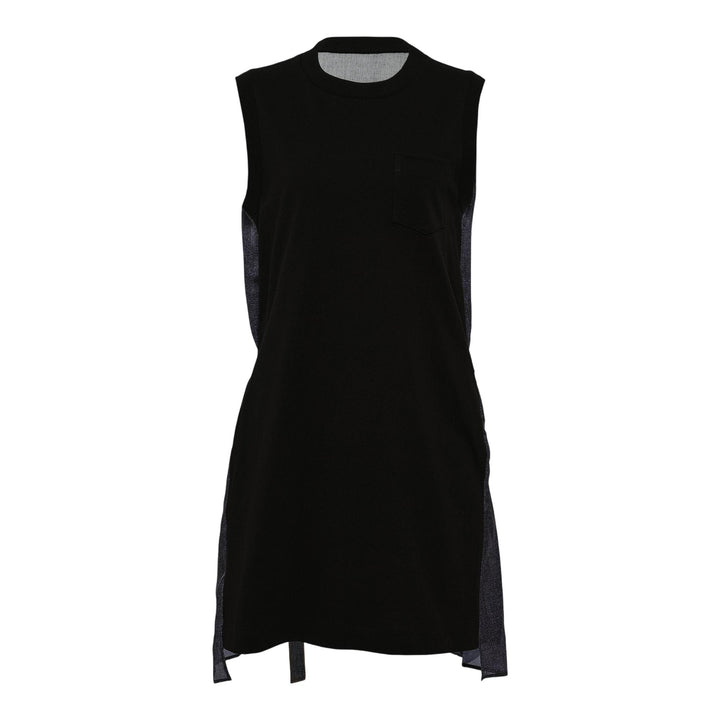 Club21 - sacai - Denim X Cotton Jersey Dress - WOVEN DRESSES - Black