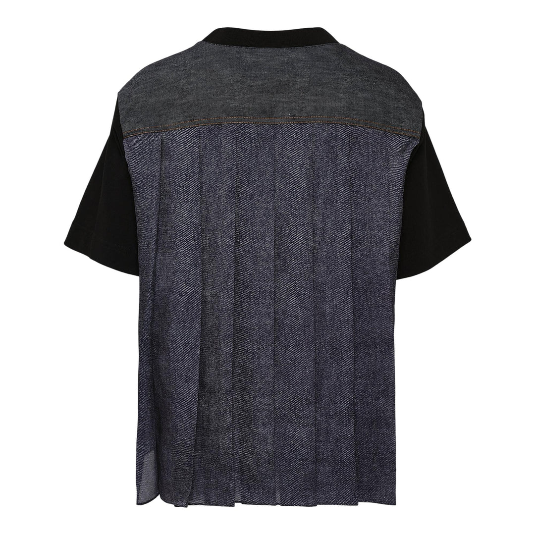 Club21 - sacai - Denim X Cotton Jersey T-Shirt - TEES - Black