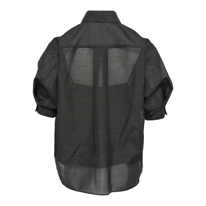 Club21 - sacai - Glen Check Shirt - BLOUSES - Khaki