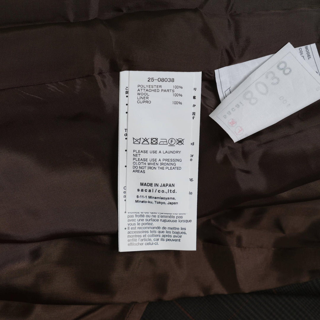 Club21 - sacai - Glen Check Skirt - SKIRTS - Khaki