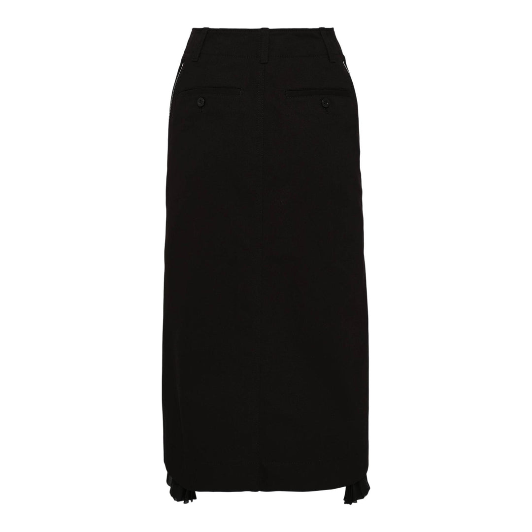 Club21 - sacai - Kichu Cotton Chino Skirt - SKIRTS - Black