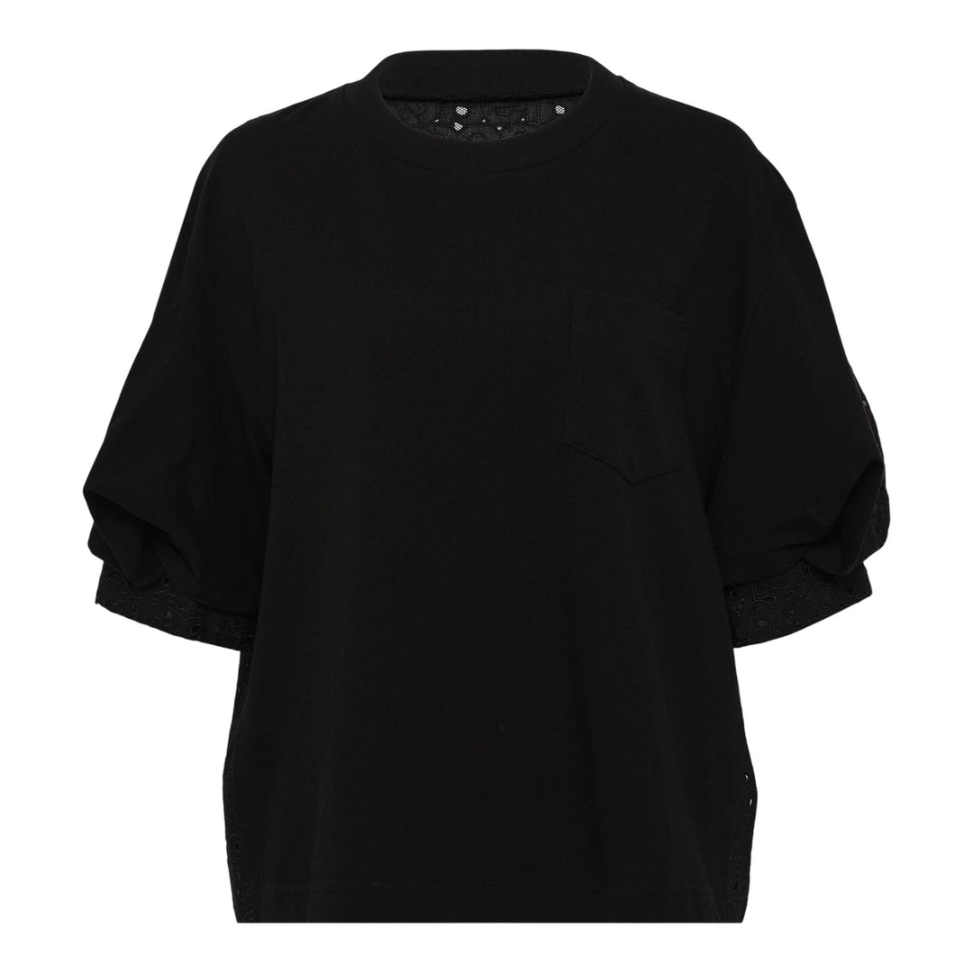 Club21 - sacai - Kichu Sacai Embroidery T-Shirt - TEES - Black