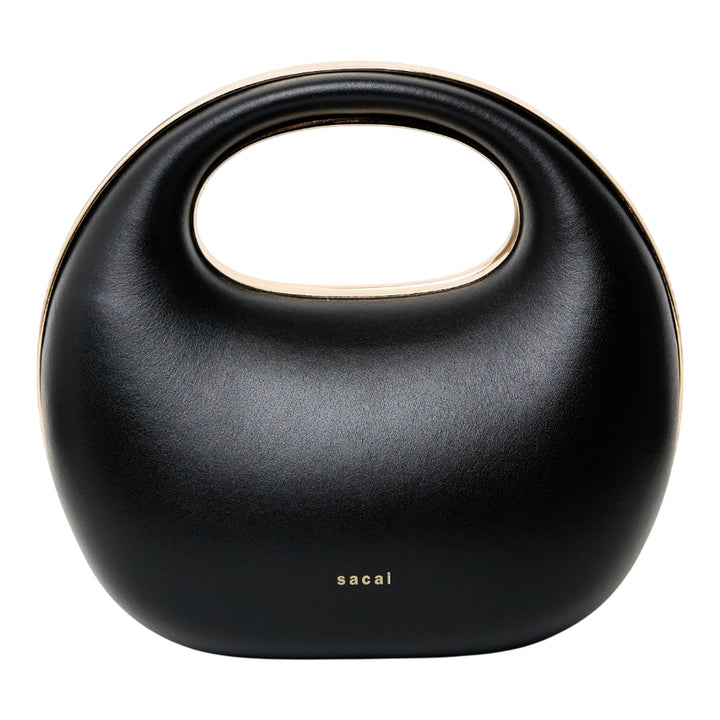 Club21 - sacai - Leather Round Bag - HANDBAGS - Black