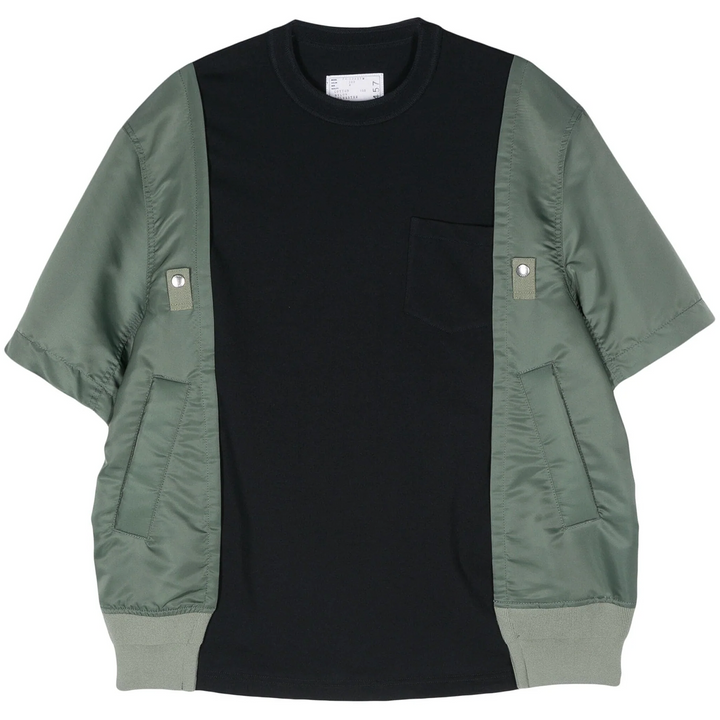 Nylon Twill X Cotton Jersey T-Shirt