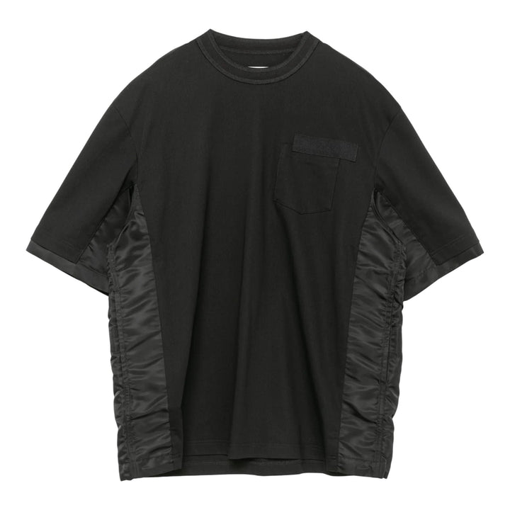 Club21 - sacai - Nylon Twill X Cotton Jersey T-Shirt - TEES - Black
