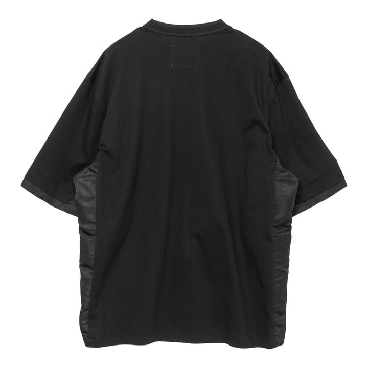 Club21 - sacai - Nylon Twill X Cotton Jersey T-Shirt - TEES - Black