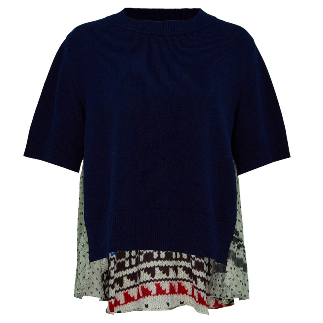 Pattern Knit Print Pullover