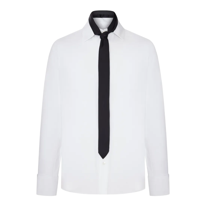 Poplin Shirt with Satin Tie
