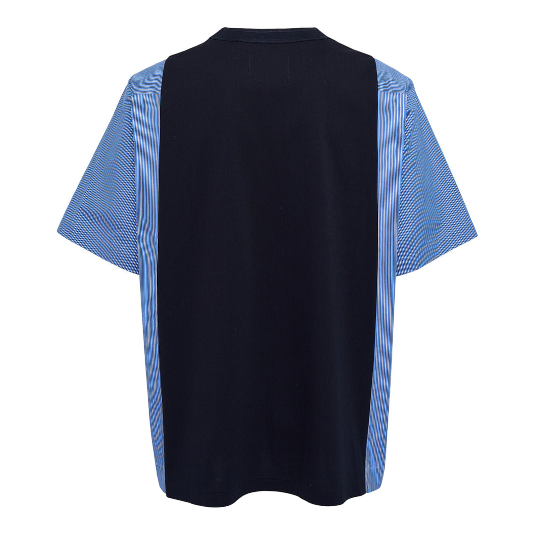 Club21 - sacai - Poplin X Cotton Jersey T-Shirt - TEES - Navy