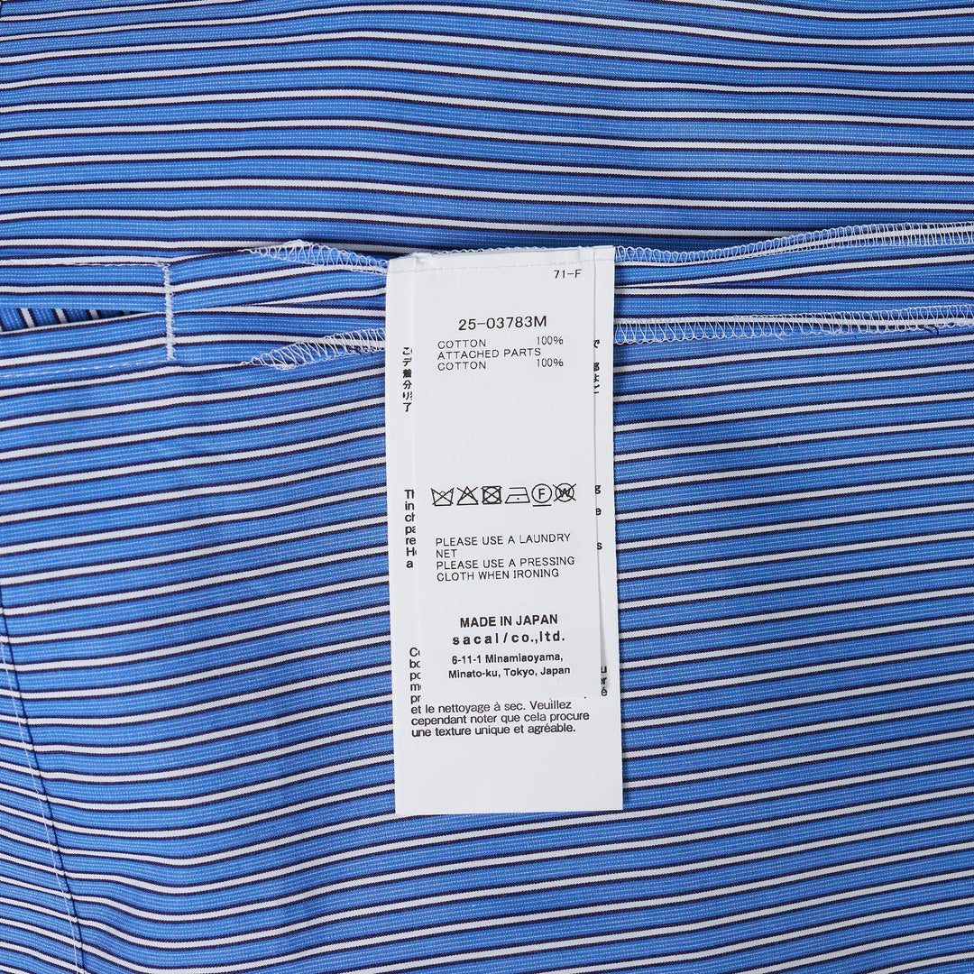 Club21 - sacai - Poplin X Cotton Jersey T-Shirt - TEES - Navy