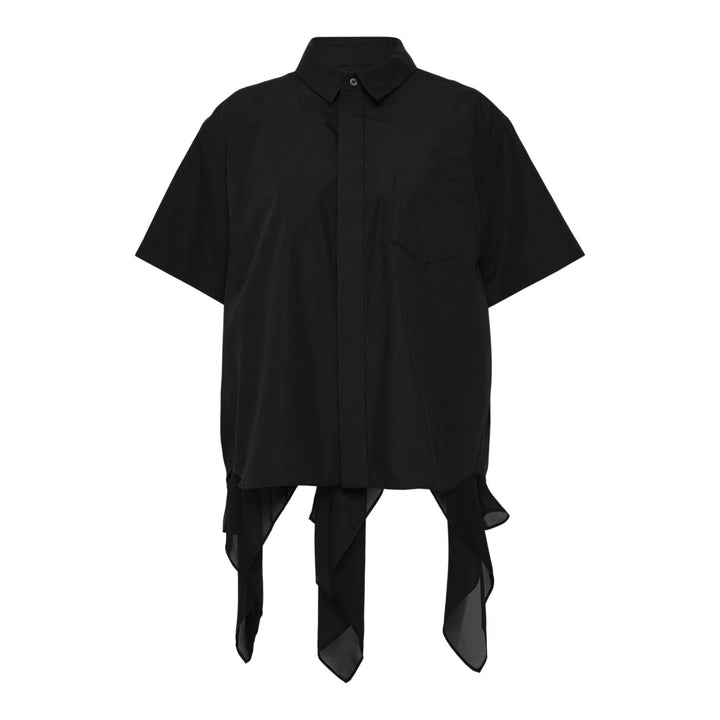 Club21 - sacai - Poplin X Satin Shirt - BLOUSES - Black