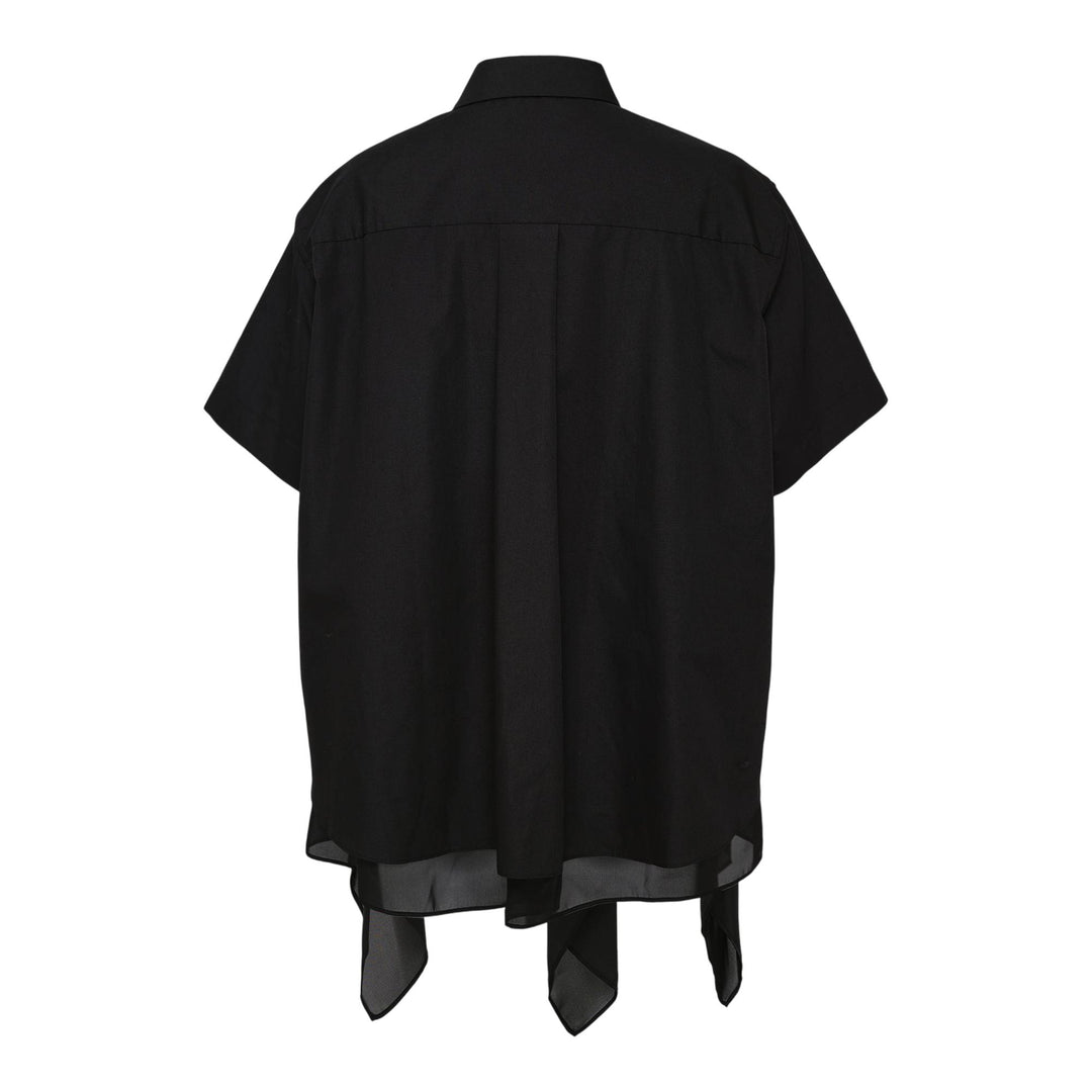 Club21 - sacai - Poplin X Satin Shirt - BLOUSES - Black
