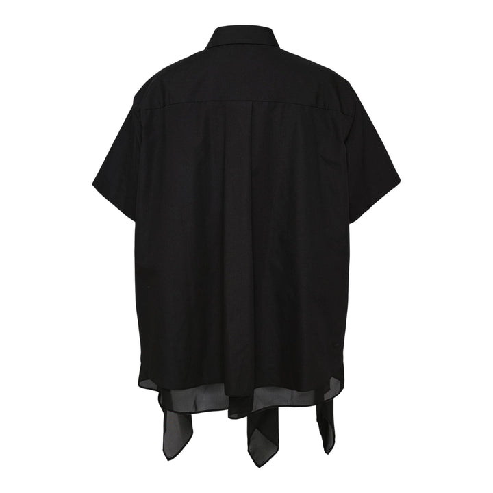 Club21 - sacai - Poplin X Satin Shirt - BLOUSES - Black