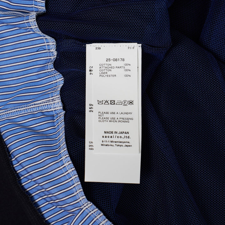 Club21 - sacai - Poplin x Cotton Jersey T-Shirt - TEES - Navy