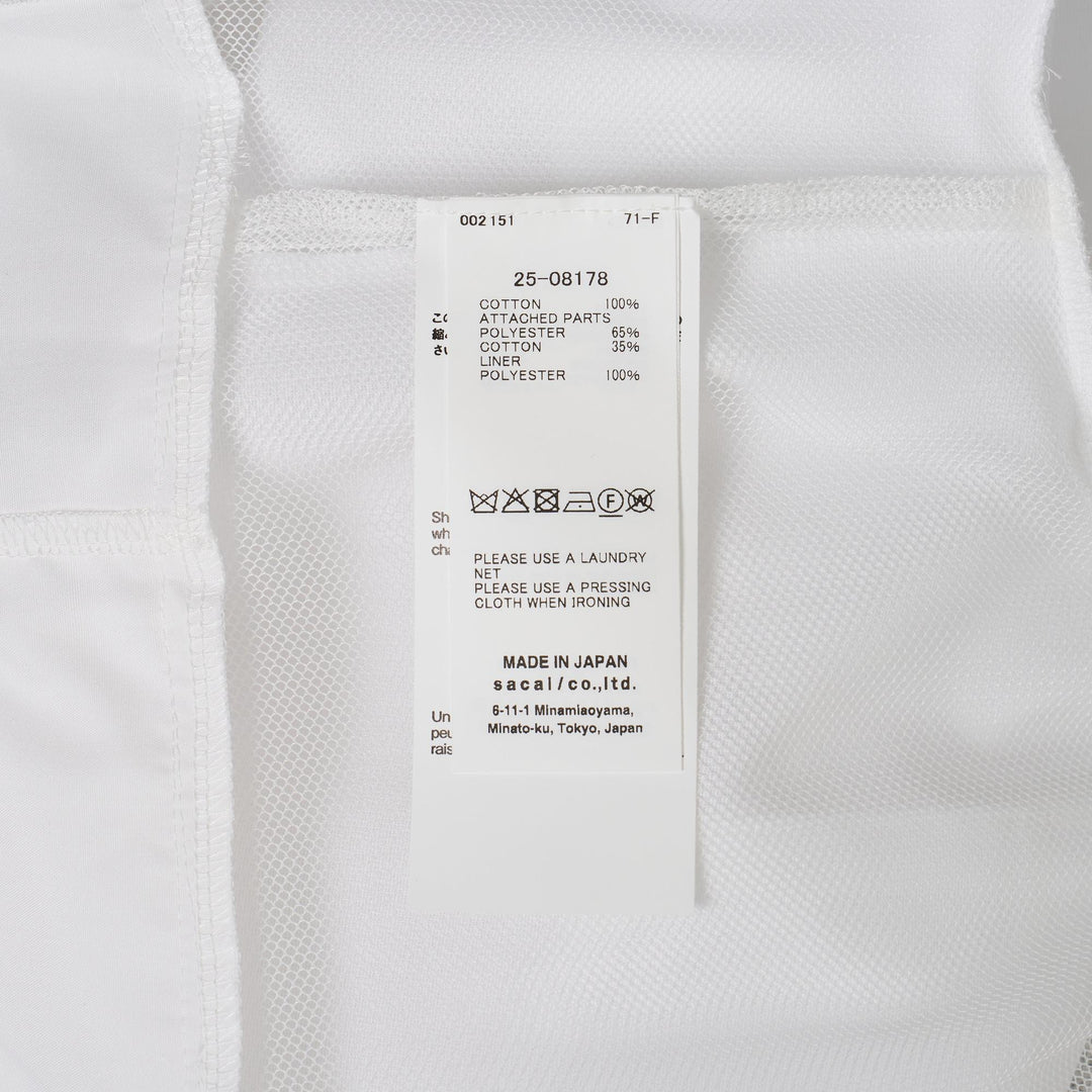 Club21 - sacai - Poplin x Cotton Jersey T-Shirt - TEES - Off-White