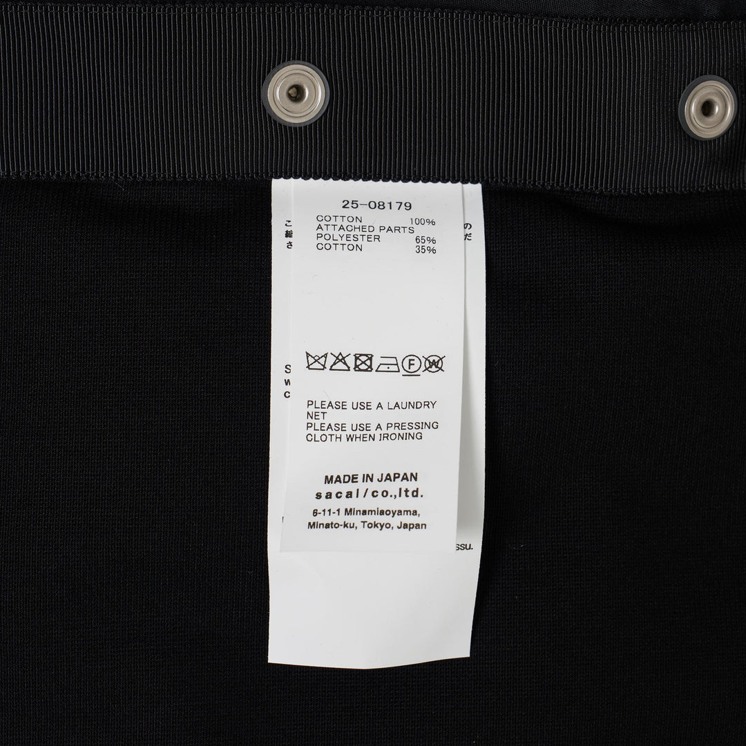 Club21 - sacai - Poplin x Cotton Jersey T-shirt - TEES - Black
