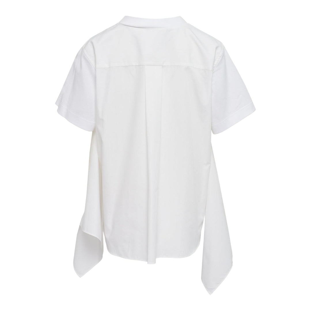 Club21 - sacai - Poplin x Cotton Jersey T-shirt - TEES - Off-White