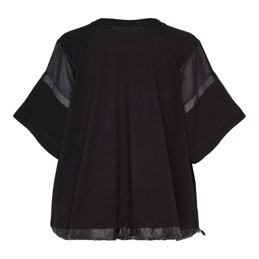 Club21 - sacai - Satin X Cotton Jersey T-Shirt - TEES - Black